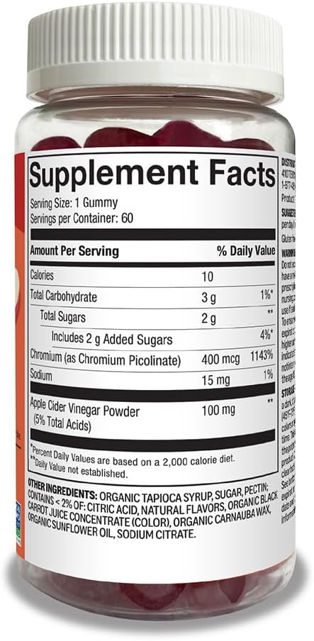 Amazon Basics Weight Management Support Gummy with 400 Mcg Chromium Picolinate, 60 Count