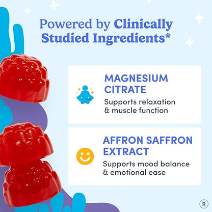First Day Teens’ Nighttime Reset Calming Magnesium Gummies – Sleep Aid Supports Peaceful Rest, Balanced Mood & Energy – Supplement with Magnesium Citrate, Affron & No Melatonin – 30-Day Supply