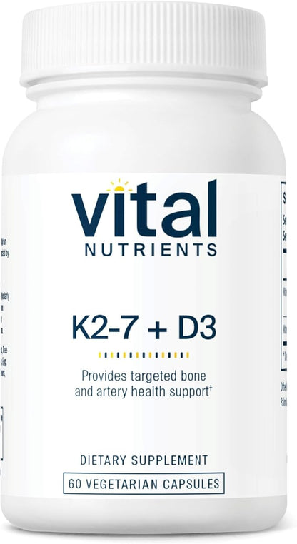 Vital Nutrients Vitamin D3 + K2-2000 IU - Vitamin D3 K2 Supplement - Vitamin D Complex for Healthy Calcium Levels, Muscle & Bone Health - Gluten, Dairy, Soy Free - 60 Capsules