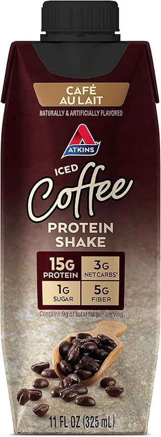 Atkins Café Caramel Iced Coffee Flavored Protein Shake, High Protein Shake, Low Glycemic, Carb and Low Sugar, Keto Friendly, Gluten Free (Pack of 24)