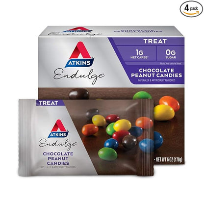 Atkins Endulge Chocolate Peanut Candies, Dessert Favorite, 0g Sugar, 20 Count