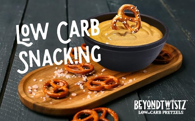 BeyondTwistz Low Carb Pretzels, Salty Good, Keto Friendly, 2g Net Carbs, 18g Protein, Powered By HealthSense® High Fiber Wheat Flour, Family Size 8oz Bag, Pack of 1