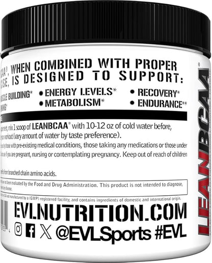 Stimulant Free Lean BCAA Powder - Evlution Nutrition BCAAs Amino Acids Powder with CLA Carnitine and 2:1:1 Branched Chain Amino Acids Supports Muscle Recovery Fat Burn and Metabolism - Fruit Punch
