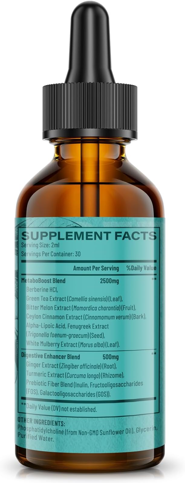Berberine HCl Drops Supplement - Liposomal Berberine HCl Liquid- 4 fl oz