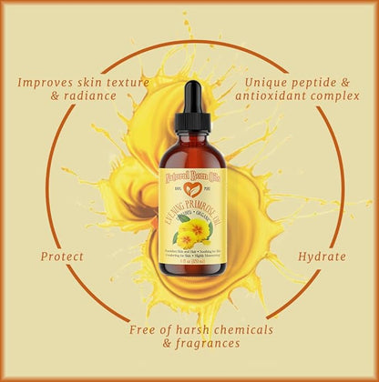 Natural Born Oils Evening Primrose Oil, 1 Gallon, Organic, Cold-Pressed, Vitamins & Minerals, Deep Skin Care, Hair Vitality