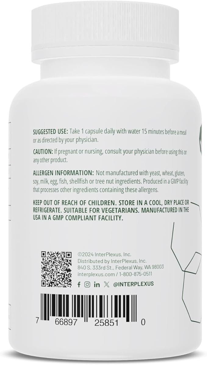 Seriphos - Phosphorylated Serine Adaptogen - Cortisol Supplement - Helps Cognitive Function, Gluten Free, Dairy Free, Soy Free - 100 Capsules
