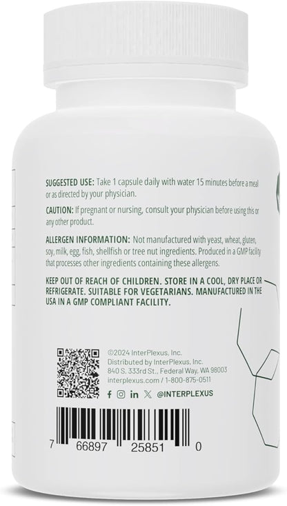Seriphos - Phosphorylated Serine Adaptogen - Cortisol Supplement - Helps Cognitive Function, Gluten Free, Dairy Free, Soy Free - 100 Capsules