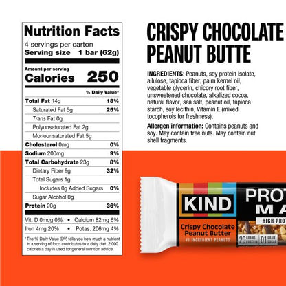 KIND Protein MAX Variety Pack, High Protein Bars, Keto Snacks, 1g Sugar, 20g Protein, (6) Crispy Chocolate Peanut Butter (6) Sweet & Salty Caramel Crisp, 12 Count Pack