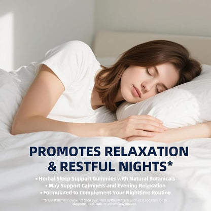 Radiya Natural Sleep Aid Gummies - Effective Melatonin 6 mg Fall Asleep Quickly and Gently in 30 Minutes - Sleep+ Gummies for Adults a Restful Night's Sleep - 60 Count (2pcs)