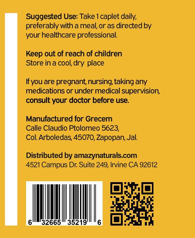 Turmeric Curcumin Supplement Caplets – 850mg per Serving – Joint Support – Antioxidant – 30 Caplets.