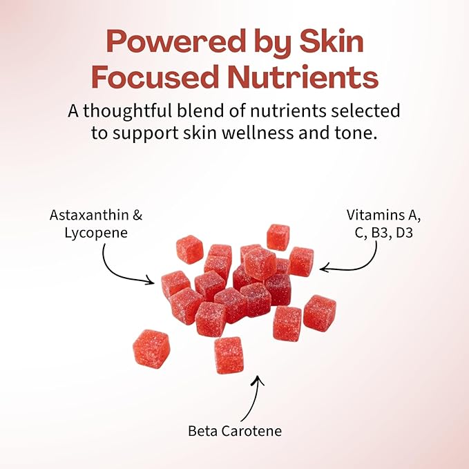 Daily Tanning Gummies – Natural Sunless Tanning for Women with Astaxanthin, Lycopene & Beta Carotene – Antioxidant Rich, Boosts Melanin – Watermelon Flavor – 60 Chewables