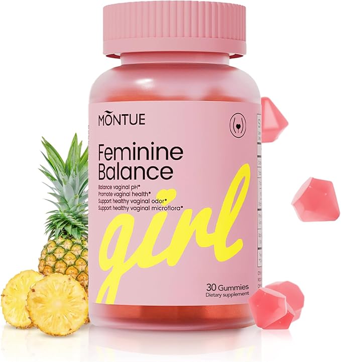 Premium Diamond Feminine Balance Gummies-pH Balance with Prebiotics & Lactobacillus Probiotic Blend&Hawaiian Pineapple Immune Support,Vegan& Non-GMO（30 Gummies）