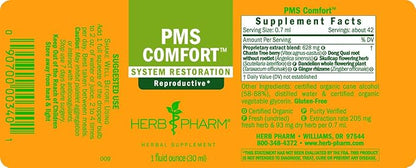 Herb Pharm PMS Comfort Liquid Herbal Formula for Support During Premenstrual Syndrome - 1 Ounce (Pack of 2)