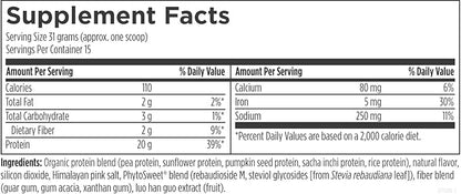 Designs for Health Phytotein Vegan Protein Powder - 20g Organic Rice, Sacha Inchi, Pumpkin Seed, Sunflower Seed & Pea Protein Powder Blend - Creamy Texture, Vanilla Plant Protein (465g)