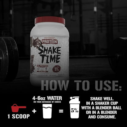 5% Nutrition Rich Piana Shake Time | 24g Animal Based Protein Drink | Grass-Fed Beef Isolate, Chicken, Egg | No Sugar or Soy (Chocolate)