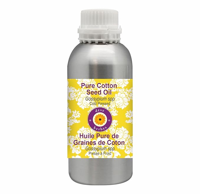 Deve Herbes Pure Cotton Seed Oil (Gossypium spp) Cold Pressed 300ml (10 oz)