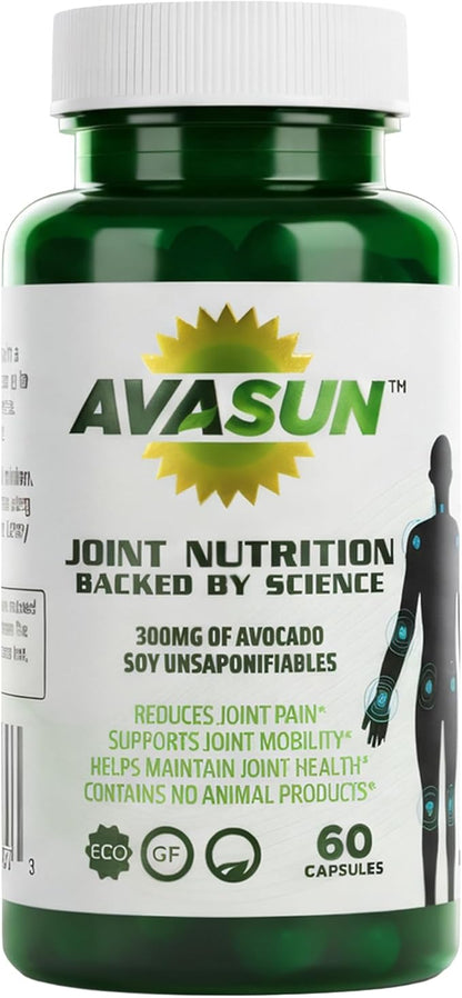 ASU Joint Support Supplement – 300mg Avocado Soy Unsaponifiables for Joint Comfort, Mobility & Cartilage Health, Clinically Studied, Plant-Based, Non-GMO, Gluten-Free, 60 Capsules (2 Month Supply)