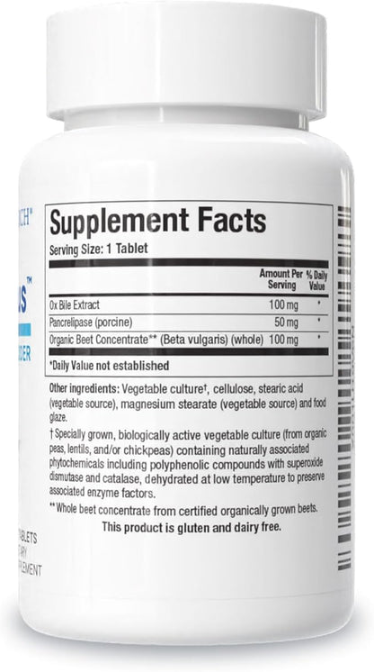 Biotics Research Beta-Plus™ Nutritional Ox Bile Salts Digestive Enzymes Supplement for Bile Production for No Gallbladder-Supports Overall Liver Function, Aids Fat Digestion, Supplies Betaine 90 Tabs
