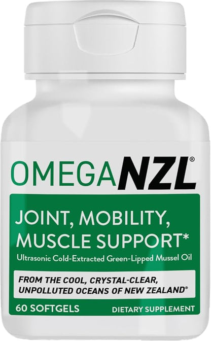 Original Omega-3 Joint Support Supplement, Best Natural Muscle Relief, Green Lipped Mussel Oil, 60 Softgels, No Fishy Aftertaste