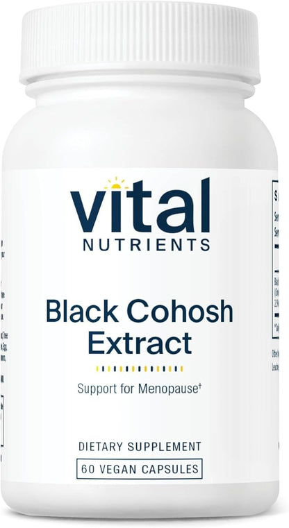 Vital Nutrients Black Cohosh Extract 250mg- Vegan Supplement for Women’s Menopause, Hormonal Balance and PMS Support* - Gluten, Dairy and Soy Free - Non-GMO - 60 Capsules