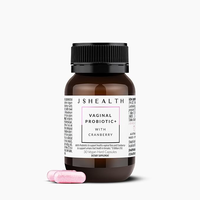 JSHealth Vaginal Probiotic for Women. Shelf-Stable Probiotic for Urinary and Vaginal Health. Cranberry and Lactobacillus Strains. Nutritionist-Formulated (30 Capsules)