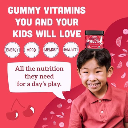 Llama Naturals Kids Multivitamin Gummies | Real Fruit, No Added Sugar Cane | Organic Vegan Toddler Whole Food Vitamins | Vitamin D, C & Beta Carotene Gummy Supplement | Cherry 90 Ct (1-2 Months)