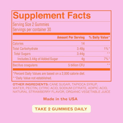 Cheeky Bonsai, Vaginal Probiotic Gummies for Women - Balanced pH, Healthy Odor, and Flora Support - 5 Billion CFUs - Juicy Strawberry Flavor, 60 Count