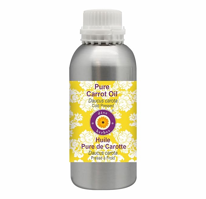 Deve Herbes Pure Carrot Oil (Daucus carota) Cold Pressed 1250ml, (42 oz)