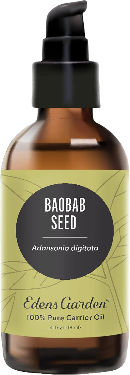 Edens Garden Baobab Seed Carrier Oil- 100% Pure Premium Cold Pressed & Hexane Free, Natural Vitamin C Moisturizer for Face, Skin, Body, Hair, Lip & Nail Care, Diluting Essential Oils 118 ml (4 fl oz)