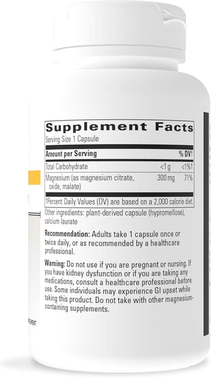 Integrative Therapeutics Tri-Magnesium - Supports Cellular Energy & Energy Metabolism* - Magnesium Supplement for Heart & Nerve Health Support* - Dairy-Free & Gluten-Free - 90 Capsules (90 Servings)