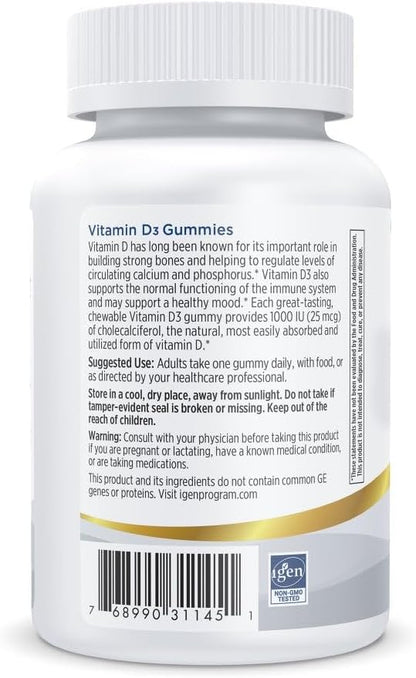 Nordic Naturals Pro Vitamin D3 Gummies, Wild Berry - 60 Gummies - 1000 IU Vitamin D3 - Great Taste - Healthy Bones, Mood & Immune System Function - Non-GMO - 60 Servings