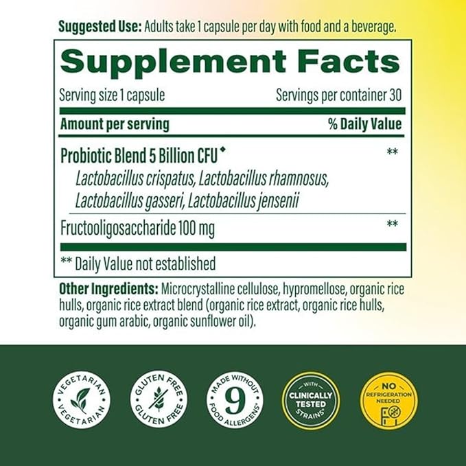 MegaFood Womens Probiotic + Prebiotic - Gluten-Free Prebiotics and Probiotics for Women, Supports Digestive Health & Regularity, Vaginal Probiotics for Healthy pH Levels, Vegetarian - 30 Capsules
