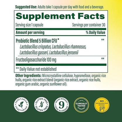 MegaFood Womens Probiotic + Prebiotic - Gluten-Free Prebiotics and Probiotics for Women, Supports Digestive Health & Regularity, Vaginal Probiotics for Healthy pH Levels, Vegetarian - 30 Capsules