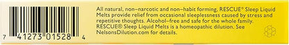 Bach RESCUE SLEEP Liquid Melts, Natural Orange Vanilla Flavor, Natural Sleep Aid, Stress Relief, Homeopathic Flower Essence, Free of Melatonin, Gluten & Sugar, Non-alcohol, Non-Narcotic, 28ct.