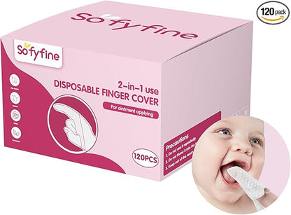 120 PCS Baby Tongue Cleaner for Newborn, Oral Finger Dry Wipes for Infant, Disposable Toddler Mouth Toothbrush for 0-24 Months