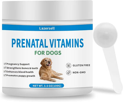 Prenatal Vitamins for Dogs - Aids Healthy Gestation, Puppy Development & Milk Production - Packed with Folic Acid, Calcium, Iron & Key Vitamins - Ideal for Pregnant and Nursing Canines
