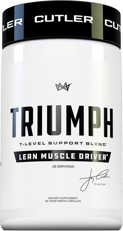 TRIUMPH Testosterone Booster for Men: Best Test Booster and Estrogen Blocker for Men with DIM, KSM 66 Ashwagandha, and Boron Citrate, Build Natural Lean Muscle Mass and Strength, 56 Veggie Capsules