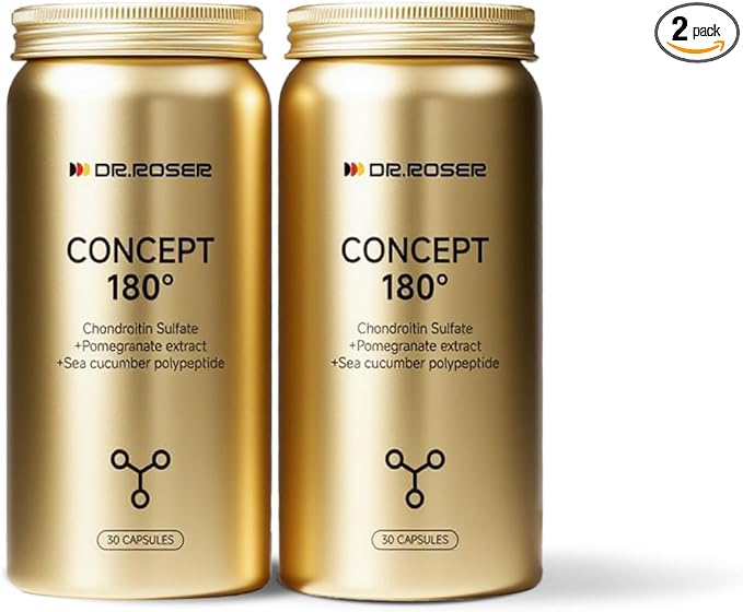 180° Anti-Gravity Capsules – Chondroitin Sulfate + Pomegranate Extract (Urolithin A) + Marine Collagen Elastin – Supports Joint Flexibility, Skin Elasticity & Bone Health – 60 Capsules