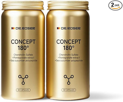 180° Anti-Gravity Capsules – Chondroitin Sulfate + Pomegranate Extract (Urolithin A) + Marine Collagen Elastin – Supports Joint Flexibility, Skin Elasticity & Bone Health – 60 Capsules