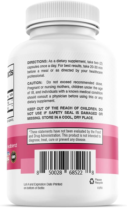 Myo & D-Chiro Inositol Plus Supplement Blend, Hormonal Balance, Healthy Ovulation and Overall Wellness Support for Women, Fertility and Pregnancy Health, 60 Capsules