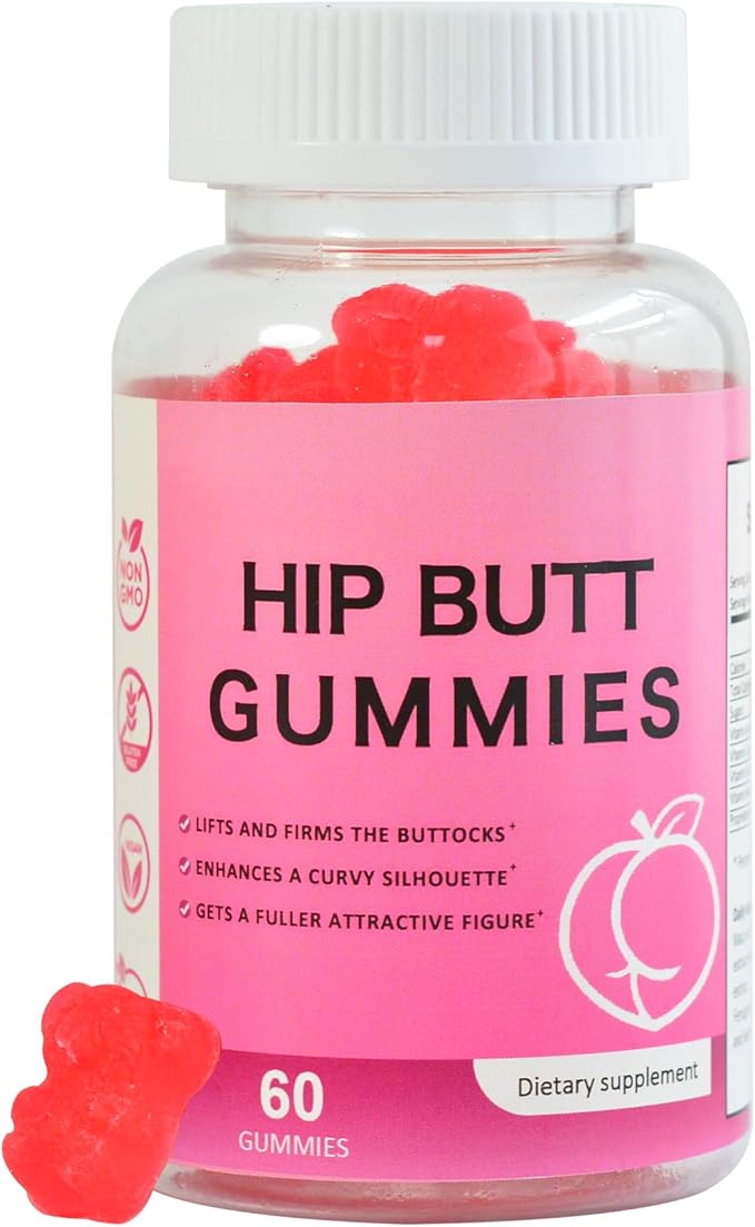 Laicuherb BBL Gummies for Women Curves-Berry Flaovr Booty Gummies with Vitamin A, C, B6, 60 Count Bear Shape Herbal Blend