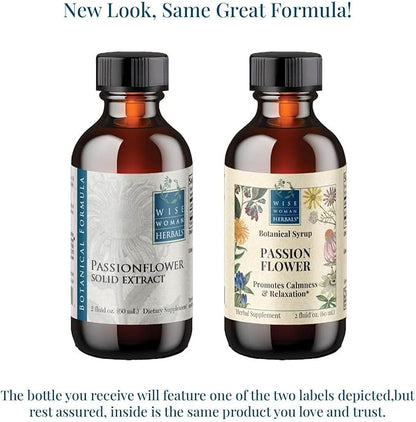 Wise Woman Herbals Passionflower Botanical Syrup (Formerly Solid Extract) 4:1, Alcohol-Free Extra Strength, Sleep Aid, Eases Tension, Supports Calm Mood & Restful Sleep, Pure Non-GMO, 4 Fl Oz