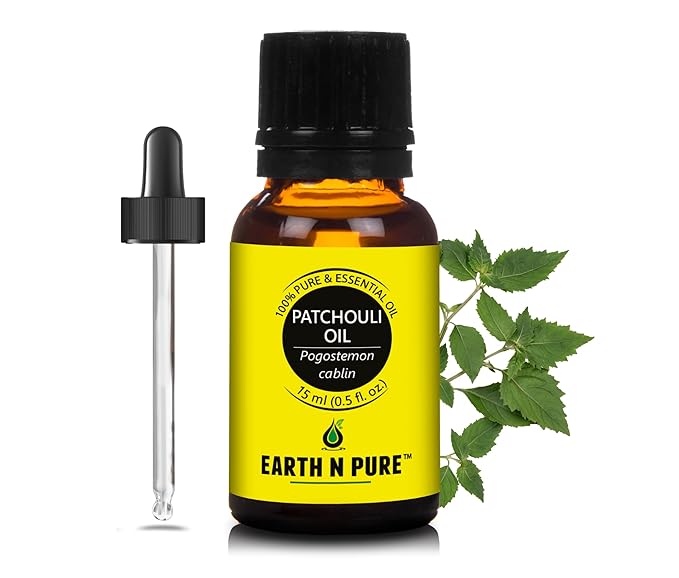 Earth N Pure Patchouli Essential Oil Natural & Therapeutic Grade for Aromatherapy, Skin & Hair Care with Glass Dropper 15 ml