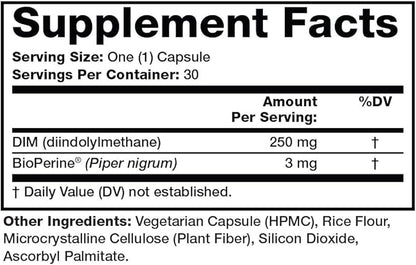 Olympian Labs Performance DIM Supplement 250mg - DIM Diindolylmethane 30 Capsules (30 Day Supply)