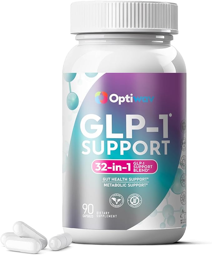 GLP-1 Support Supplement for Weight Loss - 32-in-1 with Probiotics for Fat Burn Boost Metabolism & Gut Health - Natural Daily Oral GLP1 Support for Women & Men - Vegan Gluten Free