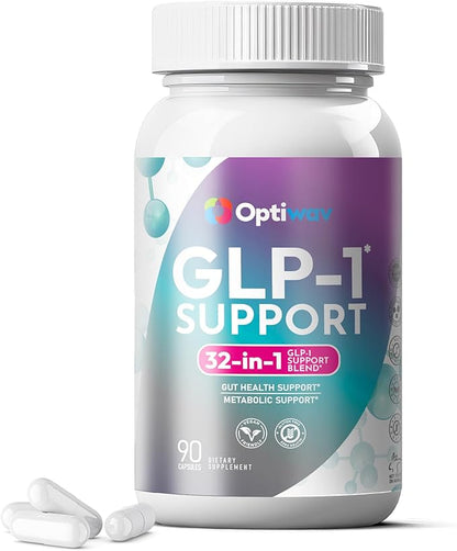 GLP-1 Support Supplement for Weight Loss - 32-in-1 with Probiotics for Fat Burn Boost Metabolism & Gut Health - Natural Daily Oral GLP1 Support for Women & Men - Vegan Gluten Free