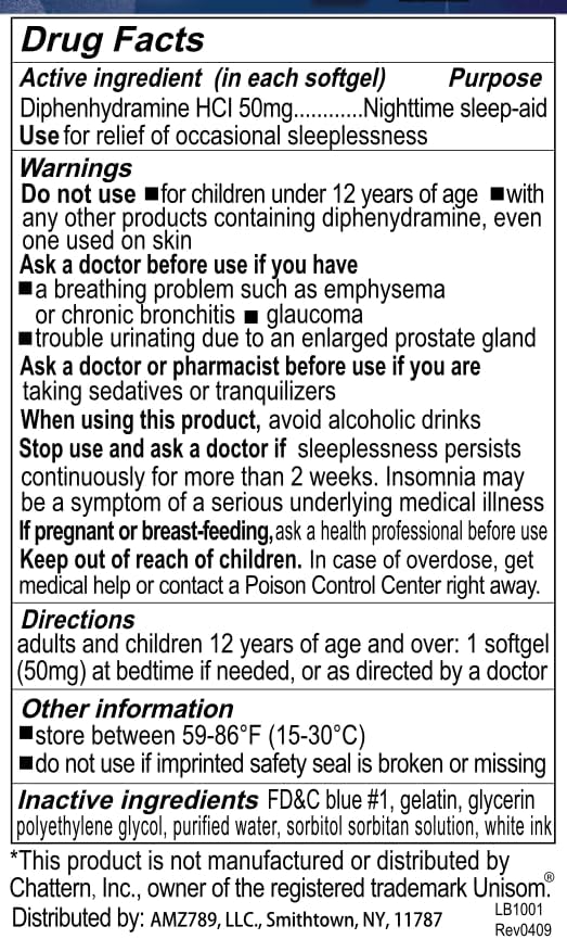 Sleep Aid, Diphenhydramine Softgels 50mg, Easy-to-Swallow, Supports Deeper Restful Sleeping, Non Habit-Forming (220 Counts | Pack of 2)
