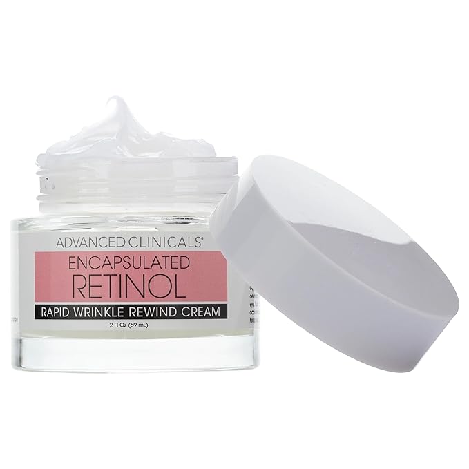 Advanced Clinicals Retinol Cream Face Moisturizer | Encapsulated Retinol Lotion For Face With Ferulic Acid + Vitamin E To Soften Appearance Of Crepey Skin & Look of Fine Lines & Wrinkles, 2.5 Fl Oz