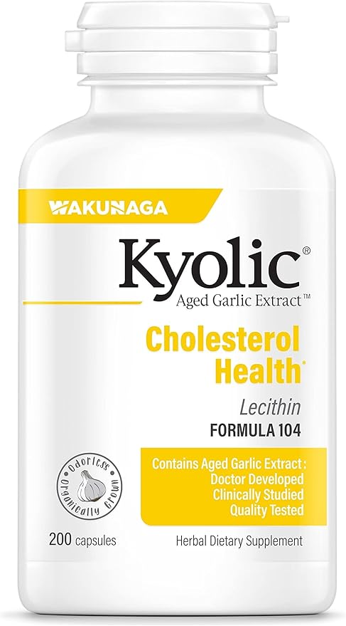 Kyolic Aged Garlic Extract Formula 104, Cholesterol Health*, 200 Capsules