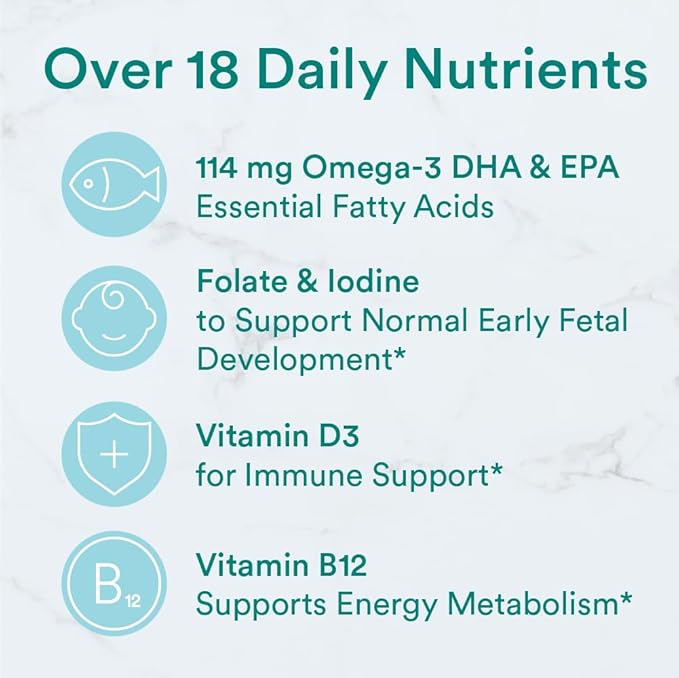 SmartyPants Prenatal Vitamins for Women, Multivitamin Gummies: Omega 3 Fish Oil (EPA/DHA), Biotin, Methylfolate, Vitamin D3, C, Vitamin B12, B6, A, K & Zinc, Inositol, 80 Count (20 Day Supply)